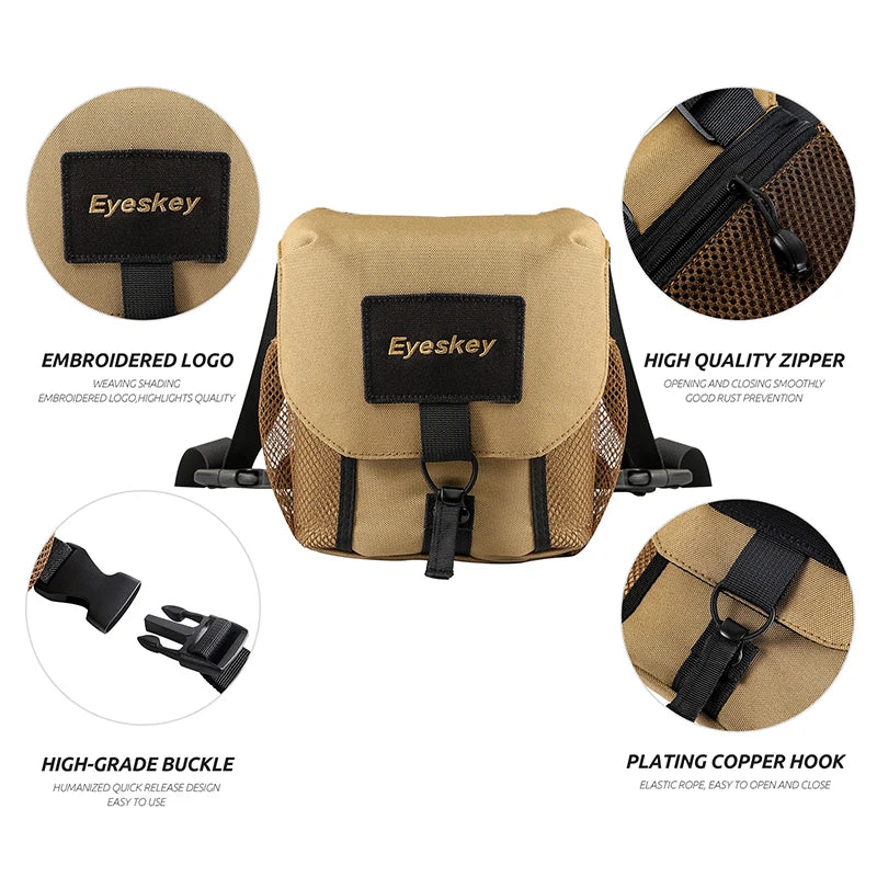EYESKEY Universal Binocular Chest Pack with Harness Waterproof Case for Hunting & Hiking