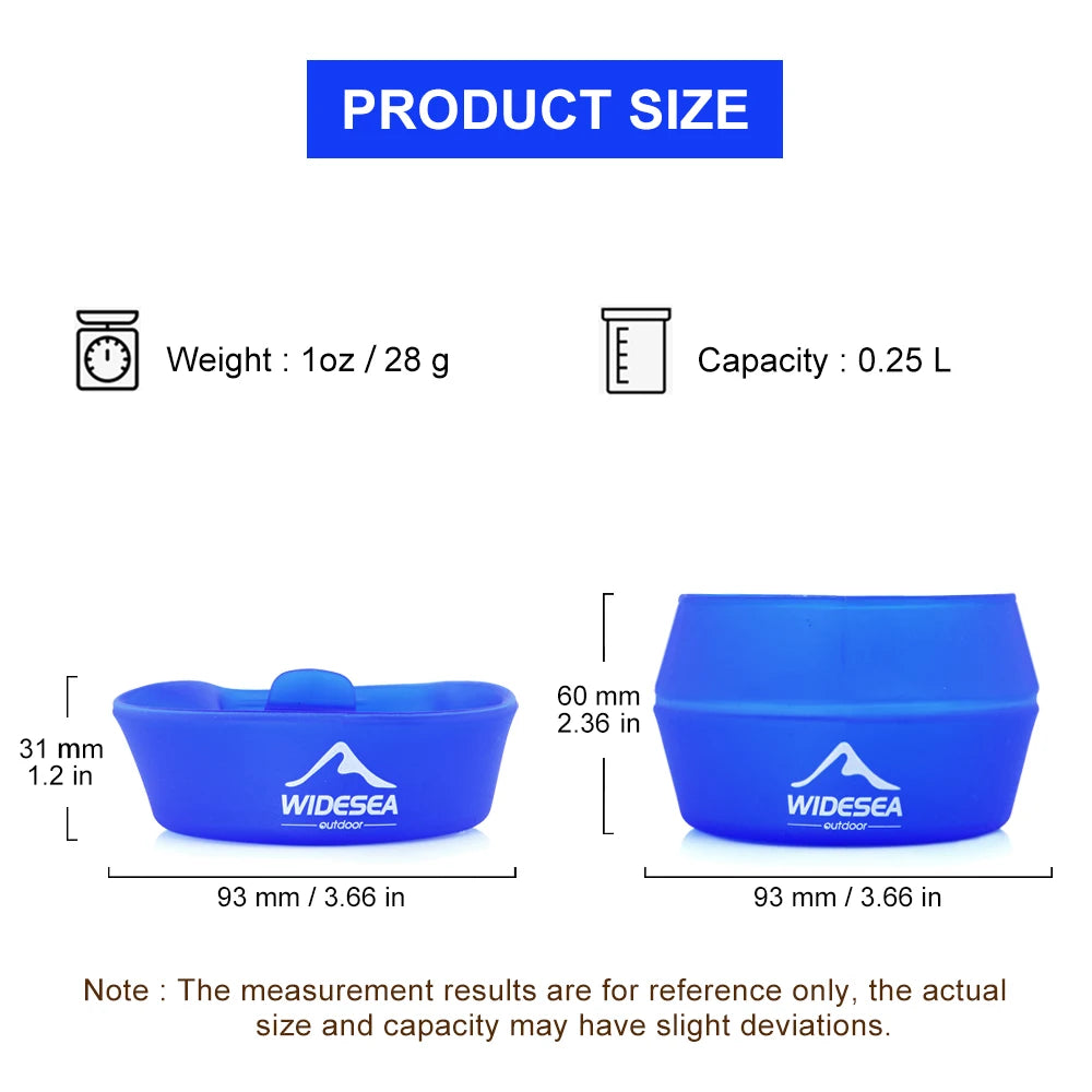 WIDESEA Camping 250ml Soft Folding Cup – Portable Outdoor Mug for Hiking & Backpacking