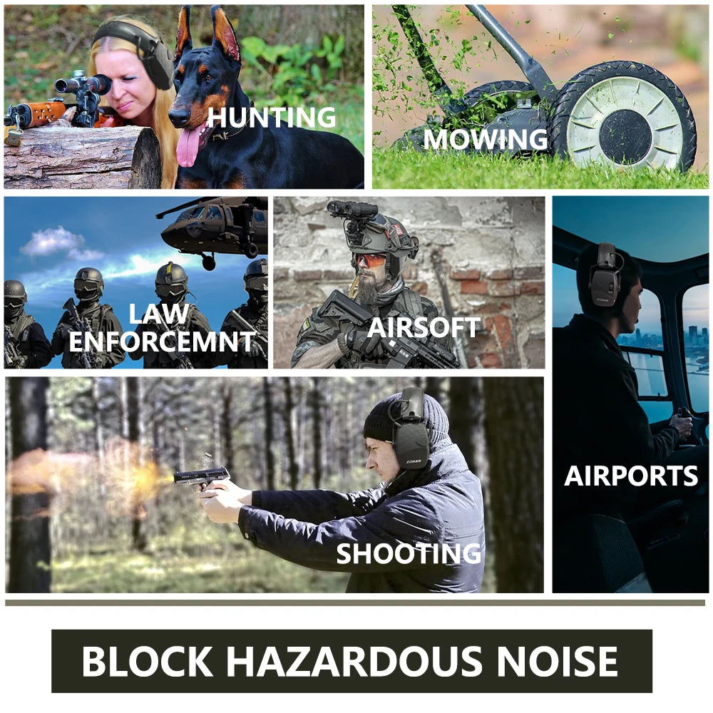 ZOHAN Electronic Shooting Ear Protection – Sound Amplification Anti-Noise Earmuffs