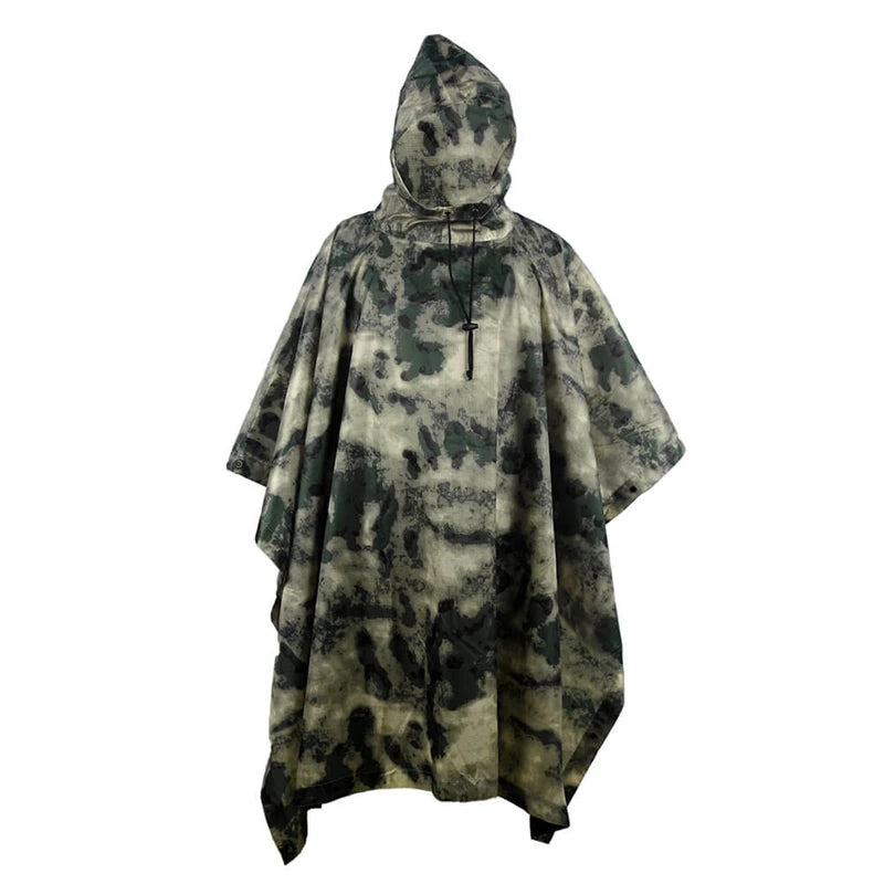 HIGH-JUMP PU Breathable Camouflage Poncho for Hunting and Hiking