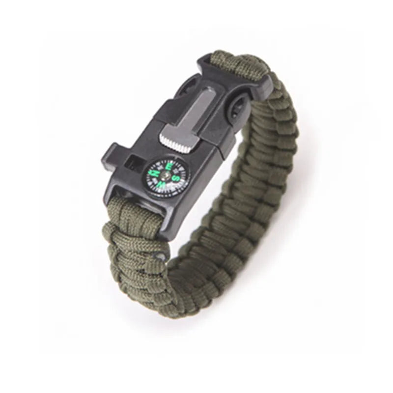 HEWOLF Military Emergency Paracord Survival Bracelet – 4mm Parachute Cord with Whistle Buckle