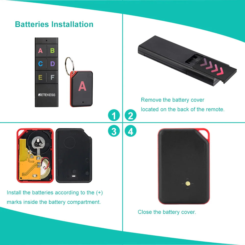 RETEKESS TH104 Wireless Key Finder with 6 Receivers and Remote Control
