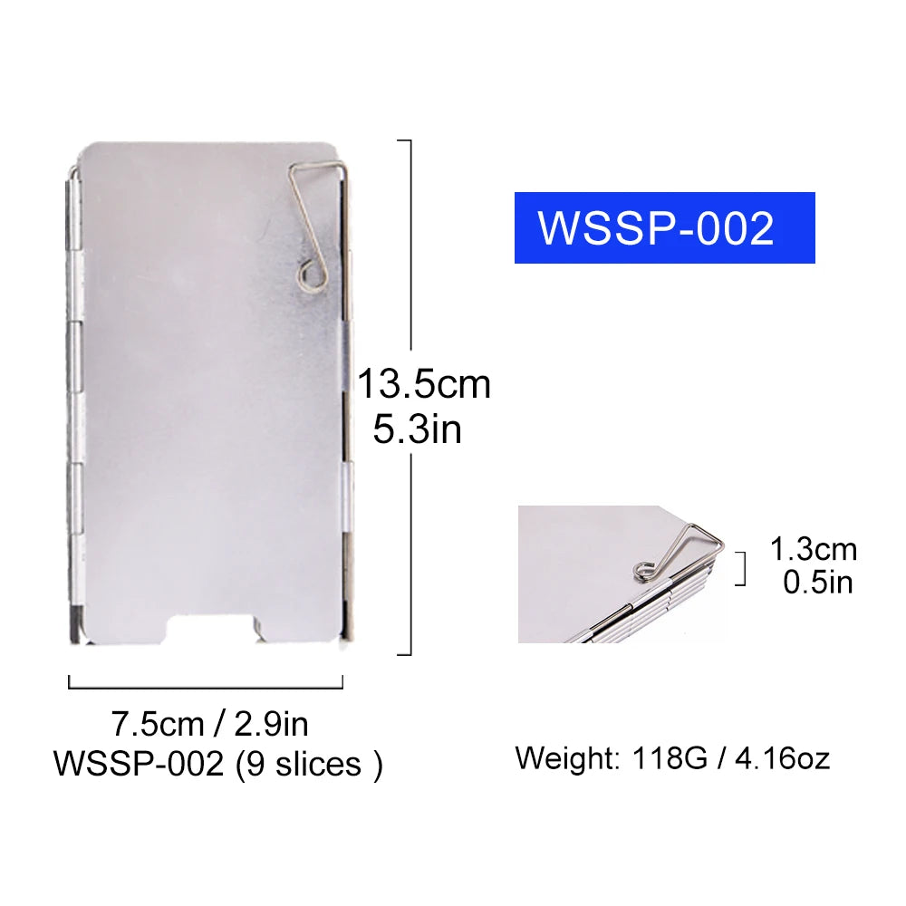 WIDESEA Folding Camping Wind Shield – Portable Aluminum Alloy Stove Screen for Outdoor Cooking