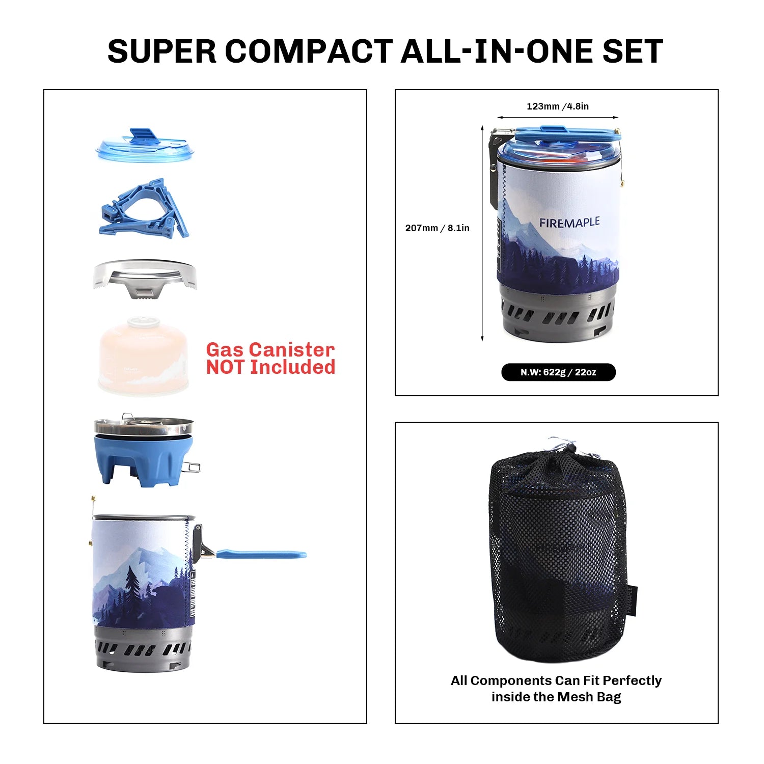 FIRE MAPLE Polaris X5 Cooking System – Portable & Efficient Camp Stove