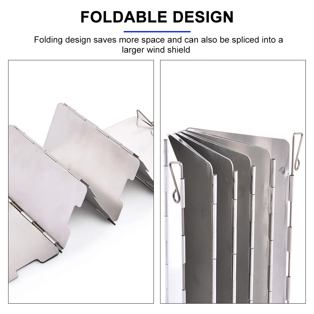 WIDESEA Folding Camping Wind Shield – Portable Aluminum Alloy Stove Screen for Outdoor Cooking