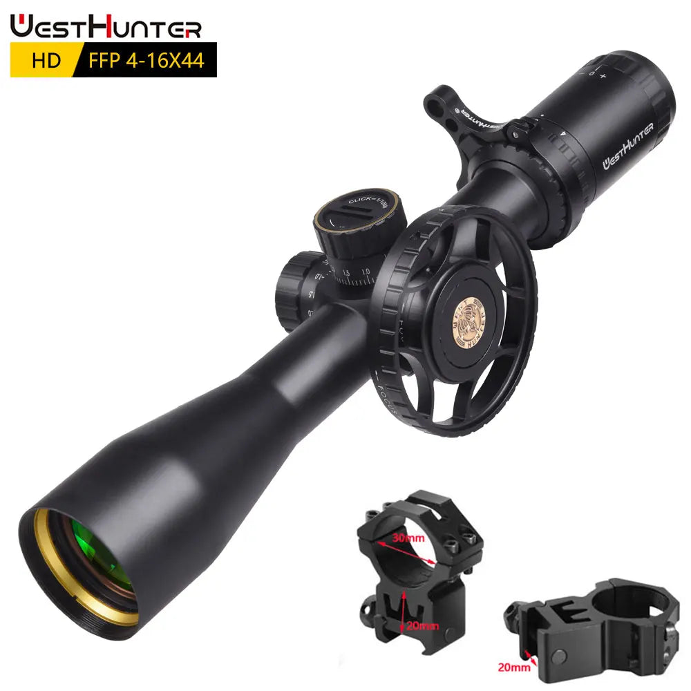 WESTHUNTER HD 4-16X44 FFP Riflescope – Tactical First Focal Plane Scope for Hunting