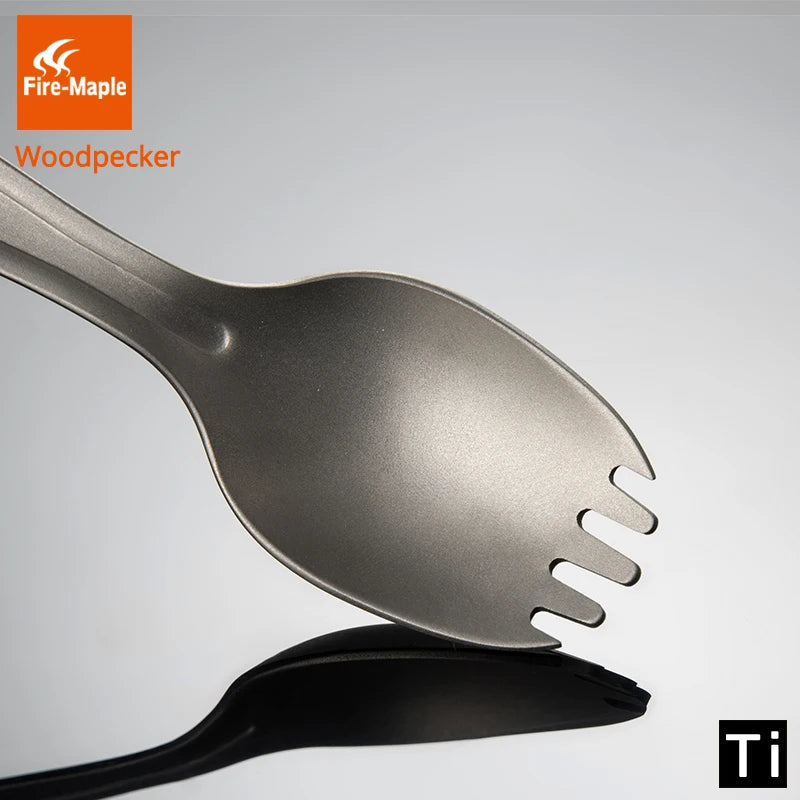 FIRE MAPLE Titanium Spork - 23g Multi-Function Cutlery with Gas Cartridge Punch for NZ Hunting Expeditions