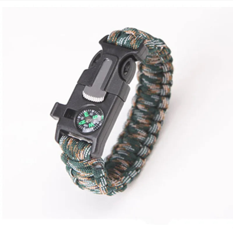 HEWOLF Military Emergency Paracord Survival Bracelet – 4mm Parachute Cord with Whistle Buckle