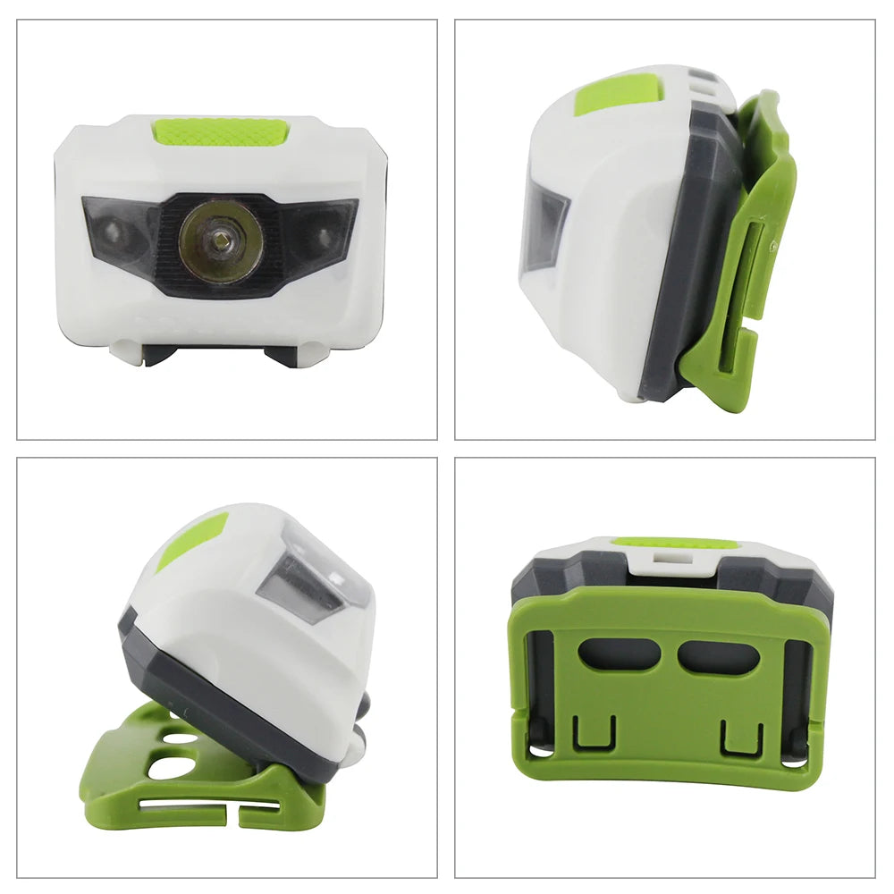 BORUIT Mini LED Headlamp AAA Powered 3W Lightweight Red Light Torch for Camping