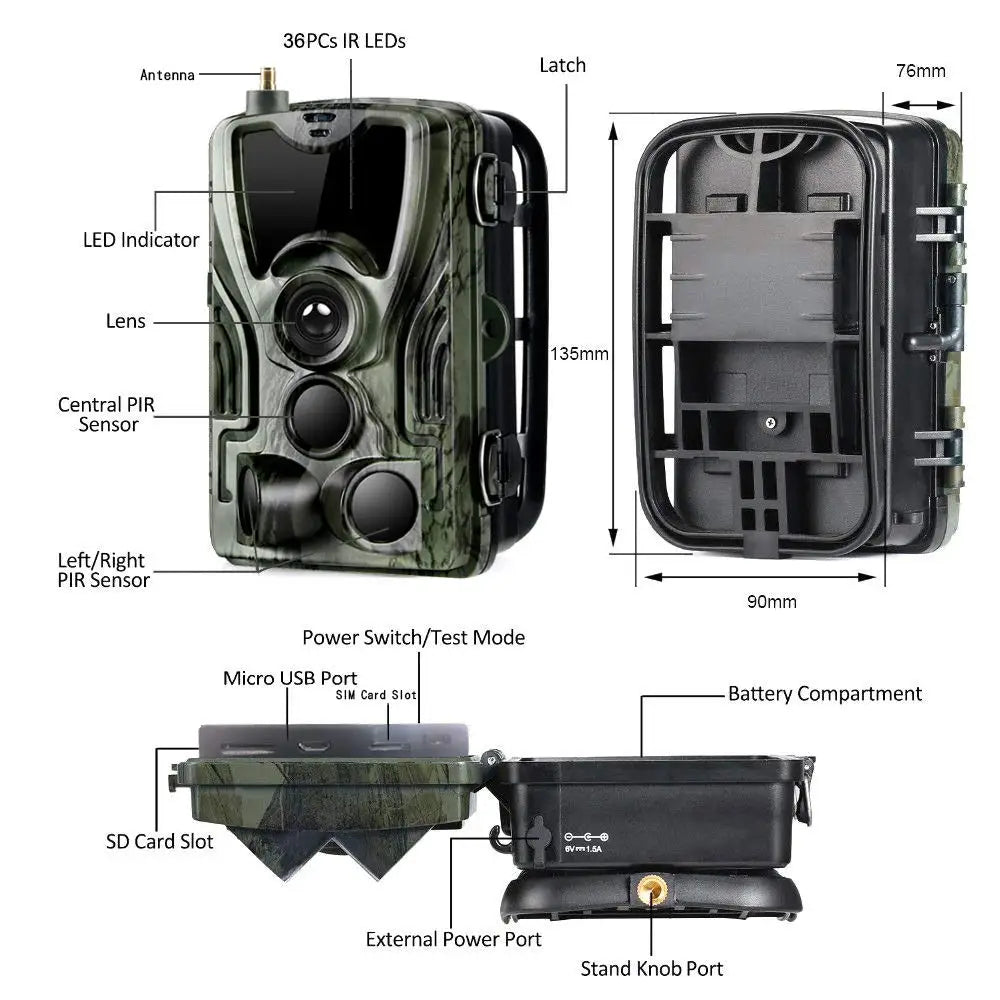 SUNTEKCAM HC801M 20MP 1080P Wireless Trail Camera – 2G MMS SMS SMTP Night Vision Hunting Cam