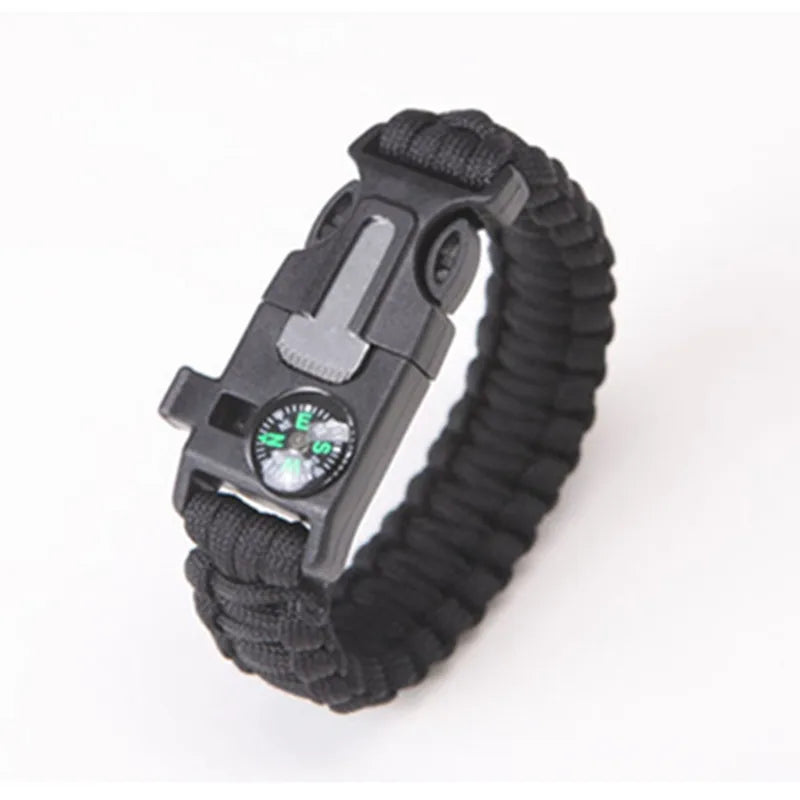 HEWOLF Military Emergency Paracord Survival Bracelet – 4mm Parachute Cord with Whistle Buckle