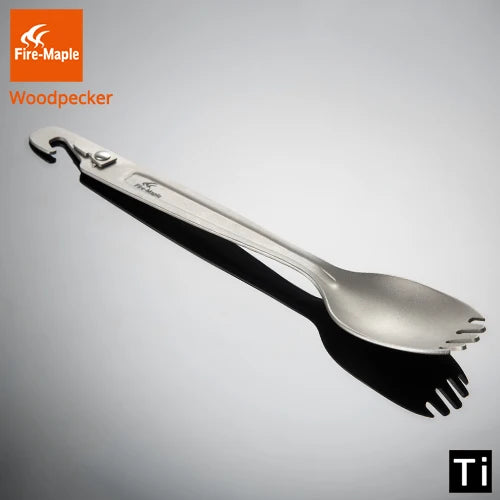 FIRE MAPLE Titanium Spork - 23g Multi-Function Cutlery with Gas Cartridge Punch for NZ Hunting Expeditions