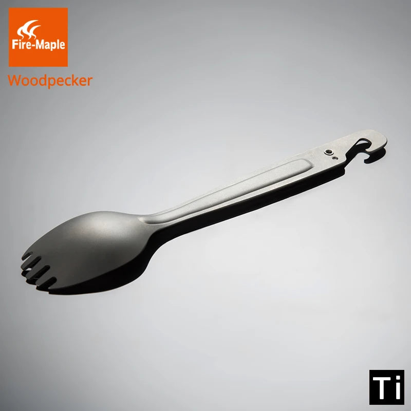 FIRE MAPLE Titanium Spork - 23g Multi-Function Cutlery with Gas Cartridge Punch for NZ Hunting Expeditions