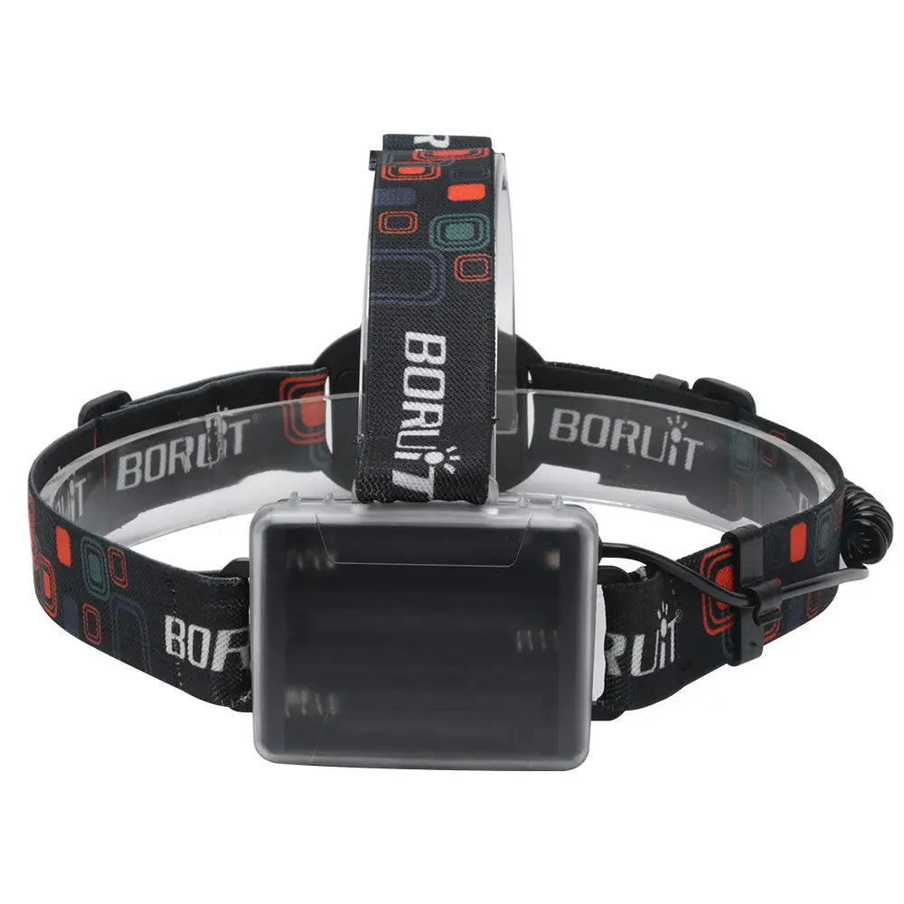 BORUIT RJ-2166 Zoom Headlamp 1000lm AA Battery Waterproof LED Torch for Camping