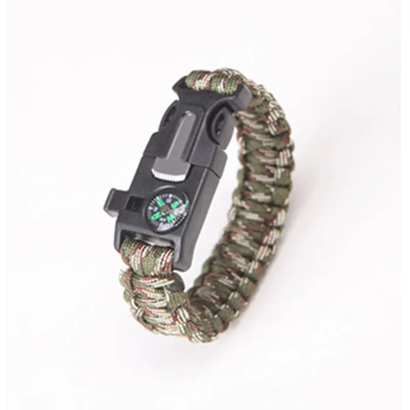 HEWOLF Military Emergency Paracord Survival Bracelet – 4mm Parachute Cord with Whistle Buckle