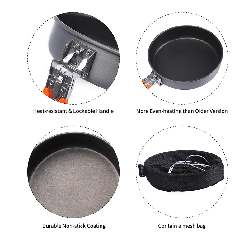 FIRE MAPLE Feast Non-Stick Frying Pan - 262g Lightweight Camping Skillet for NZ Hunting Expeditions