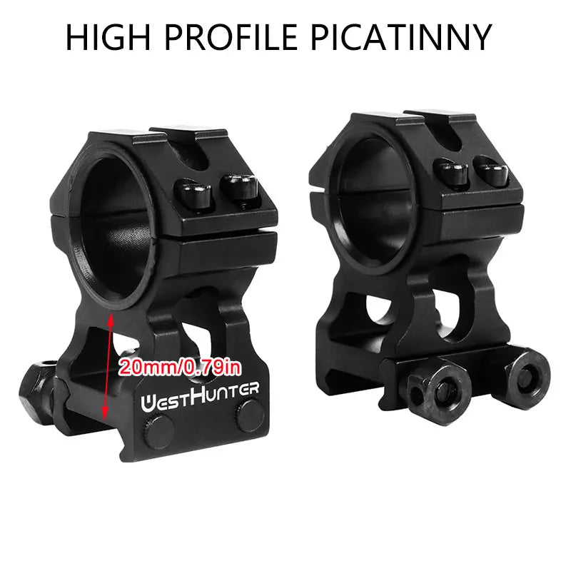 WESTHUNTER Universal Tactical Rifle Scope Mounts – Dual Rings for 25.4MM/30MM Scopes