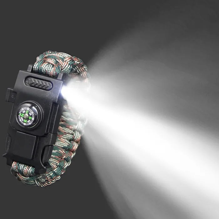 LED Light Multi-Function Survival Bracelet, Emergency Outdoor Tool, Survival Bracelet Paracorde 4mm