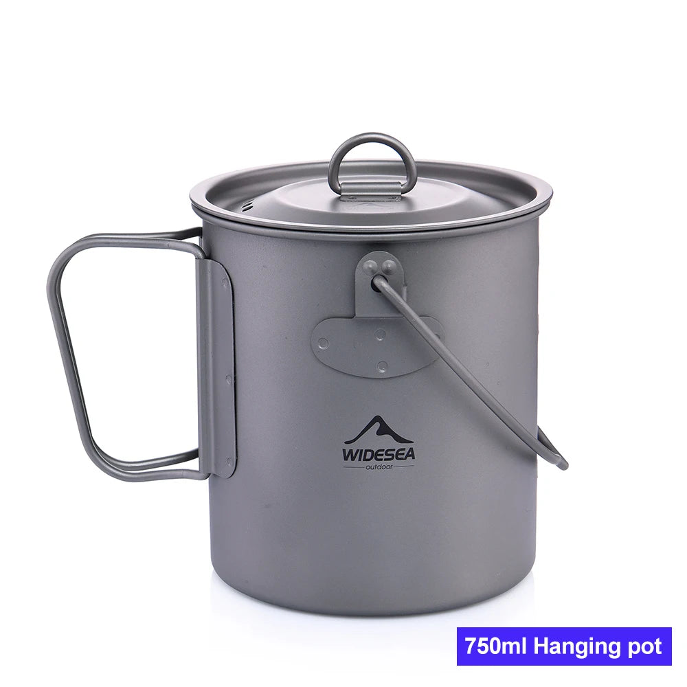 WIDESEA Titanium Camping Mug – 600ml Lightweight Cup for Outdoor Hiking & Travel