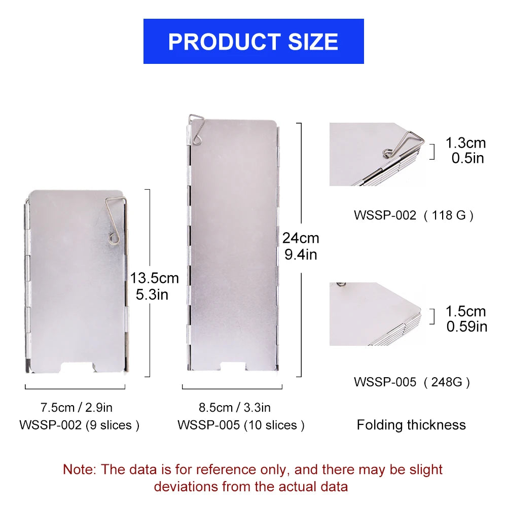 WIDESEA Folding Camping Wind Shield – Portable Aluminum Alloy Stove Screen for Outdoor Cooking
