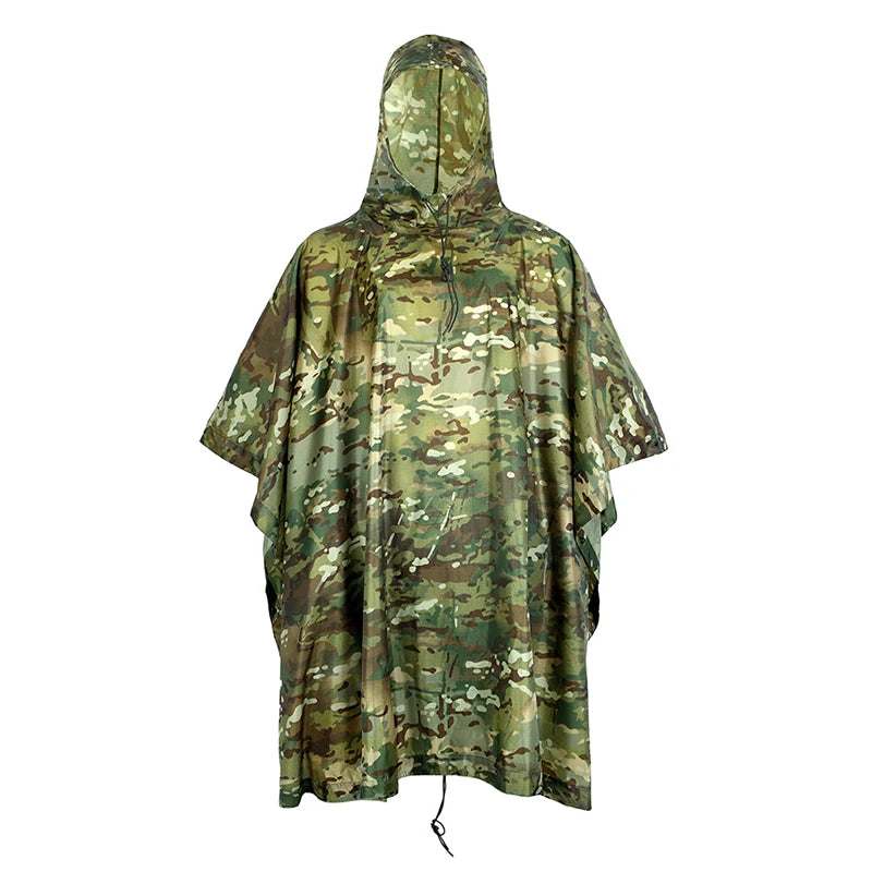HIGH-JUMP PU Breathable Camouflage Poncho for Hunting and Hiking