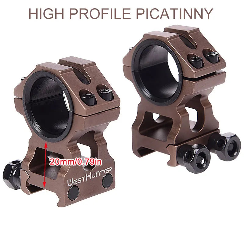 WESTHUNTER Universal Tactical Rifle Scope Mounts – Dual Rings for 25.4MM/30MM Scopes