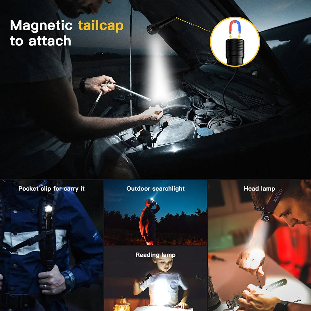 SOFIRN SP40A TIR - 1200 Lumen Rechargeable Angle Headlamp with LH351D LED