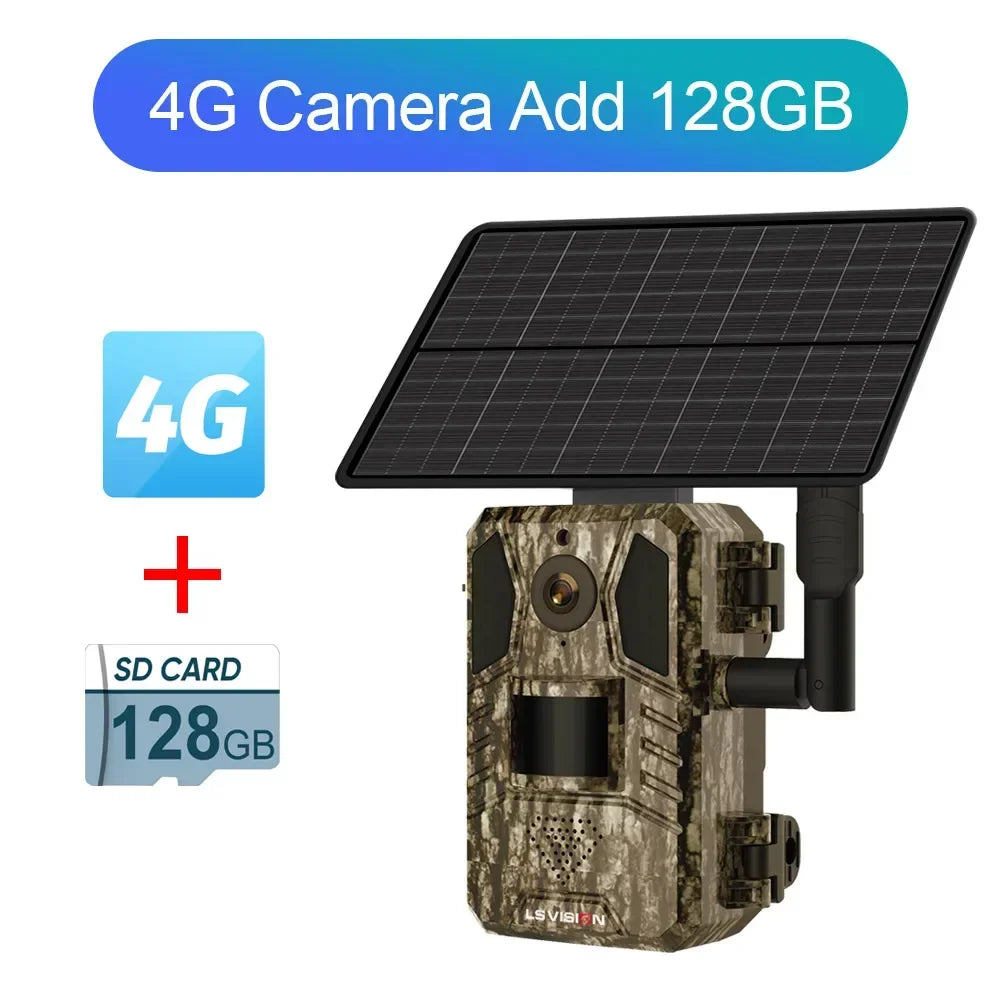 LS VISION 14MP 4G Solar Hunting Trail Camera – IP66 Waterproof with Night Vision and PIR Detection