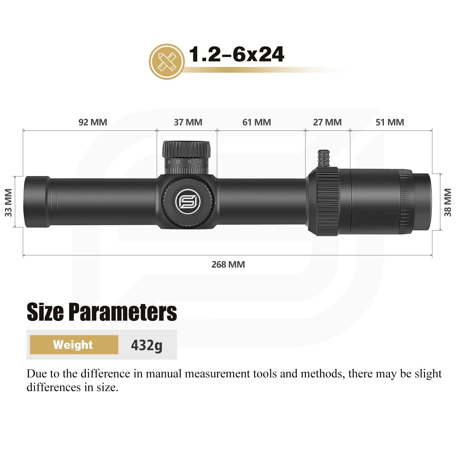 SPINA OPTICS WolfChase 1.2-6x24 LPVO Rifle Scope – FFP/SFP Illuminated Reticle for Hunting