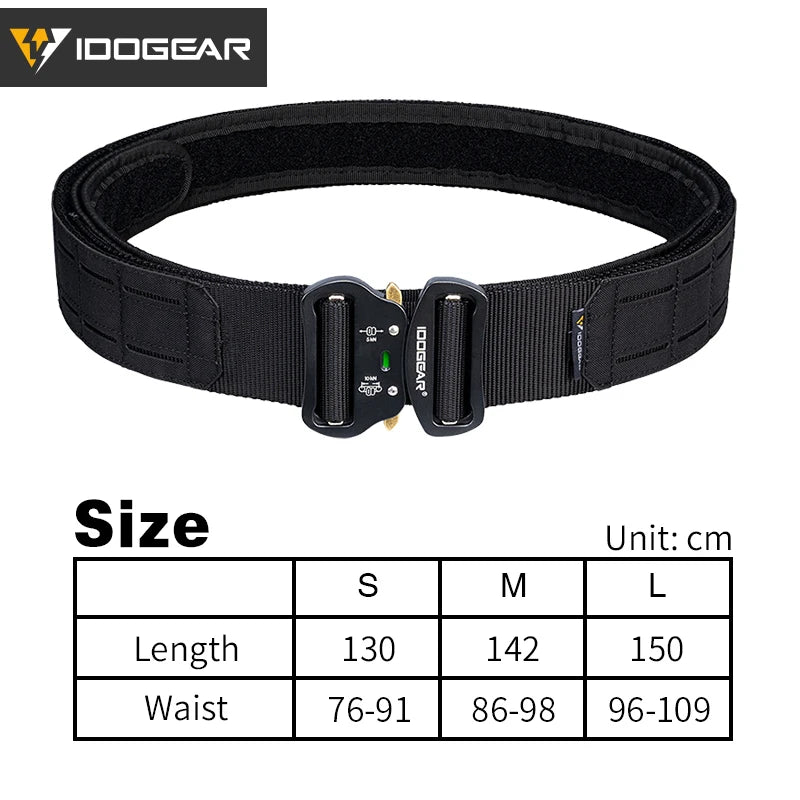 IDOGEAR 2-Inch Quick Release Belt - Black MOLLE Hunting Belt System for NZ Expeditions