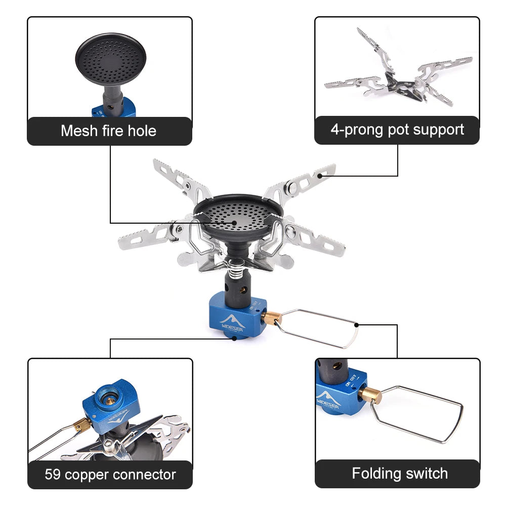 WIDESEA Camping Gas Burner Outdoor Stove – 3300W Portable Cooking Equipment for Camping & Survival