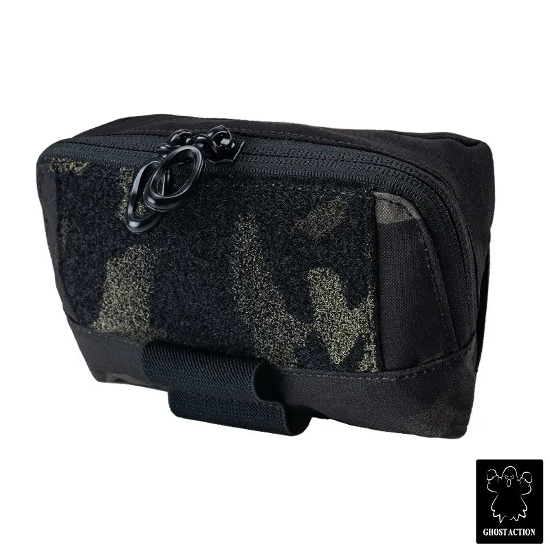 GHOST ACTION Tactical Admin Pouch – MOLLE Dual-Zipper EDC Utility Pouch
