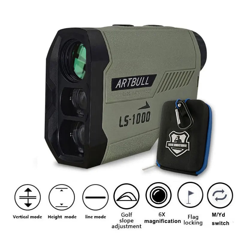 ARTBULL Golf Laser Rangefinder 1000M with Slope & Flag Lock