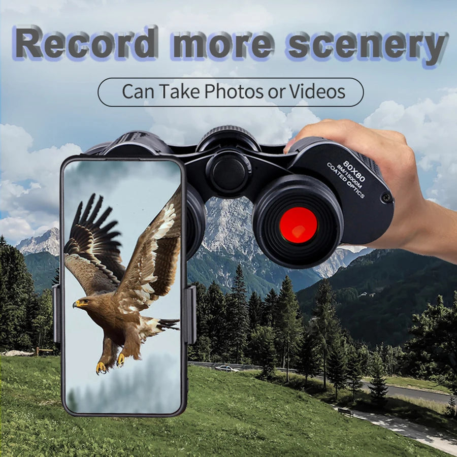 80x80 High Magnification Professional Binoculars – HD Binoculars for Hunting, Camping & Outdoor Trips