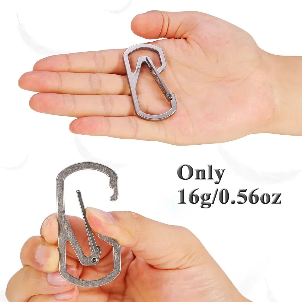 TOMSHOO Titanium Carabiner – Ultra-Light Keychain Holder for Camping & Travel