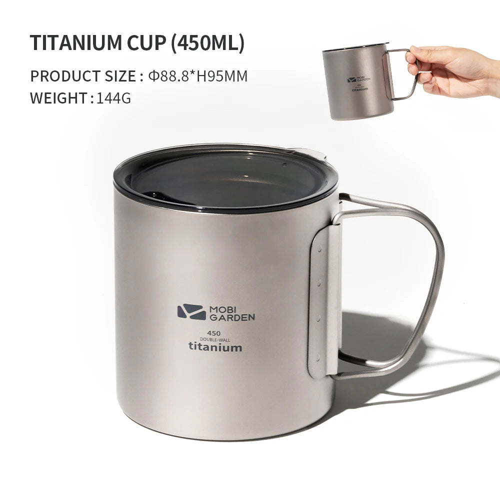 MOBI GARDEN Titanium Camping Cup – Lightweight & Durable for Outdoor Adventures