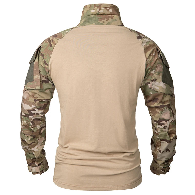 REFIRE GEAR Men's Camouflage Tactical Combat Shirt 1/4 Zip