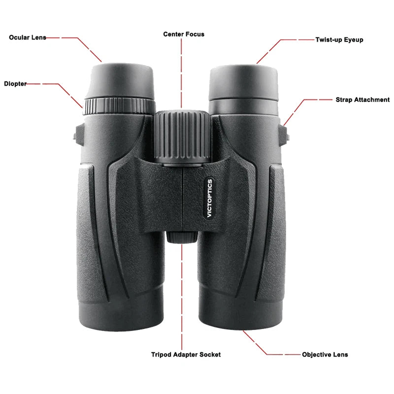 Vector Optics 8X42 / 10X42 Binoculars – Waterproof BAK7 Hunting & Camping Telescope