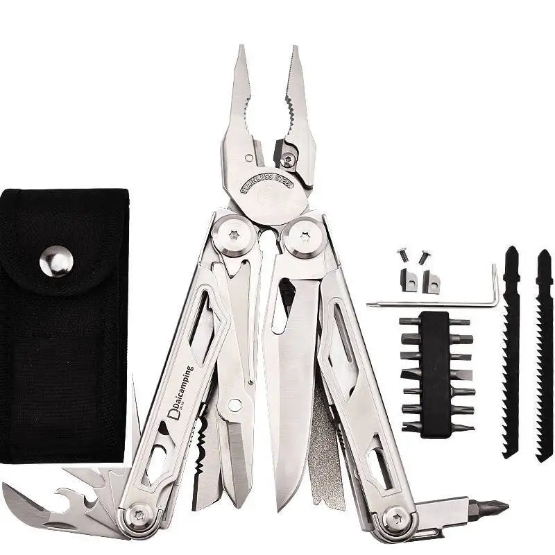 DAICAMPING DL30 Multitool with Folding Knife, Scissors, Pliers, and Survival Gear for Outdoors