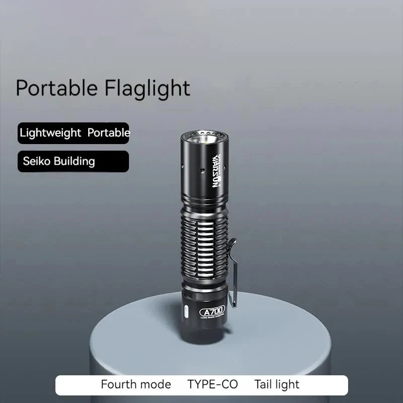 WARSUN A700 800 Lumen USB-C Rechargeable 18650 Flashlight with COB Side Light