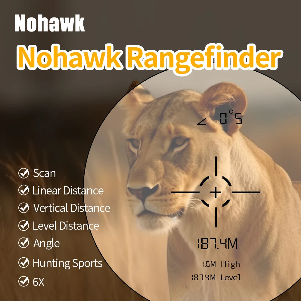 NOHAWK Hunting Laser Rangefinder – 1000m Range with Target Acquisition Technology