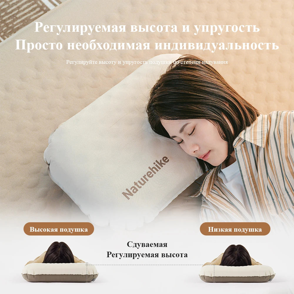 NATUREHIKE Feather Bone 2-in-1 Inflatable Foam Pillow Waterproof Camping Travel Cushion
