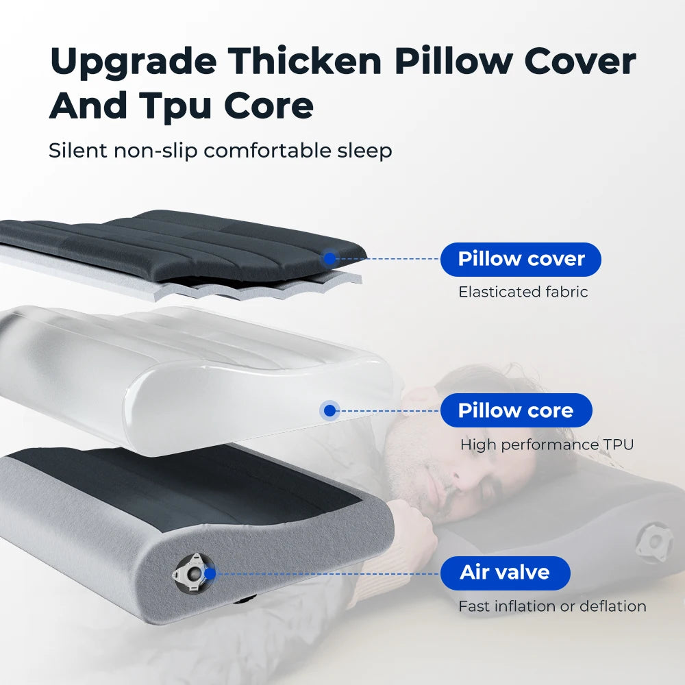 FLEXTAILGEAR Inflatable Camping Pillow Compact Travel Cushion