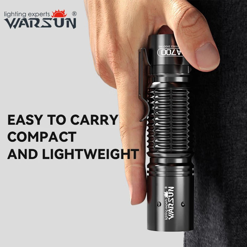 WARSUN A700 800 Lumen USB-C Rechargeable 18650 Flashlight with COB Side Light