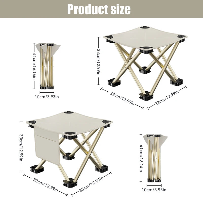 WESTTUNE Portable Folding Camping Stool – Lightweight Collapsible Seat for Hiking, Fishing & Travel