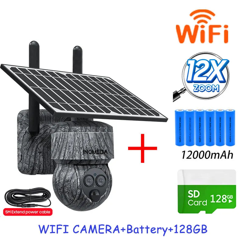 INQMEGA 8MP Solar Security Camera – 4G SIM/WiFi Outdoor CCTV with Human Detection