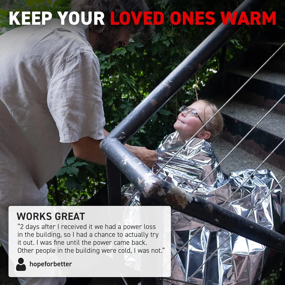 Survival Emergency Mylar Thermal Blanket – NASA Foil Space Blanket for Outdoor First Aid