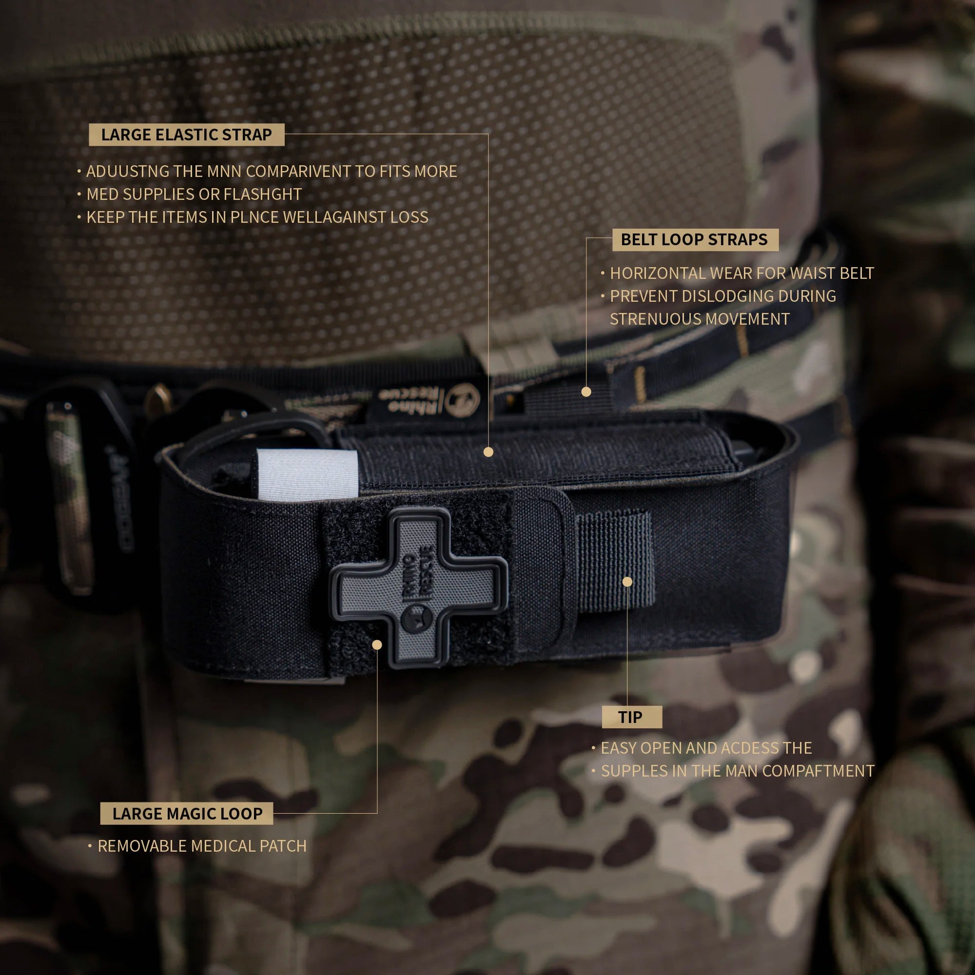 RHINO RESCUE Tourniquet Holster – MOLLE Pouch with Metal Tourniquet & Scissors