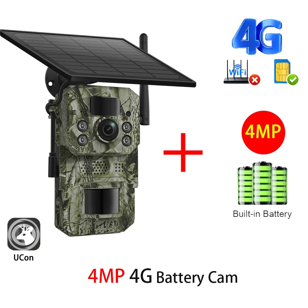 INQMEGA 5MP 4G 2K Trail Camera – PIR Motion Activated Night Vision Solar Hunting Cam