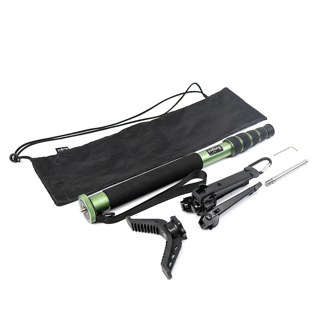 HUNTPAL Adjustable Aluminium Hunting Monopod – V Yoke Shooting Stick with Tripod Base
